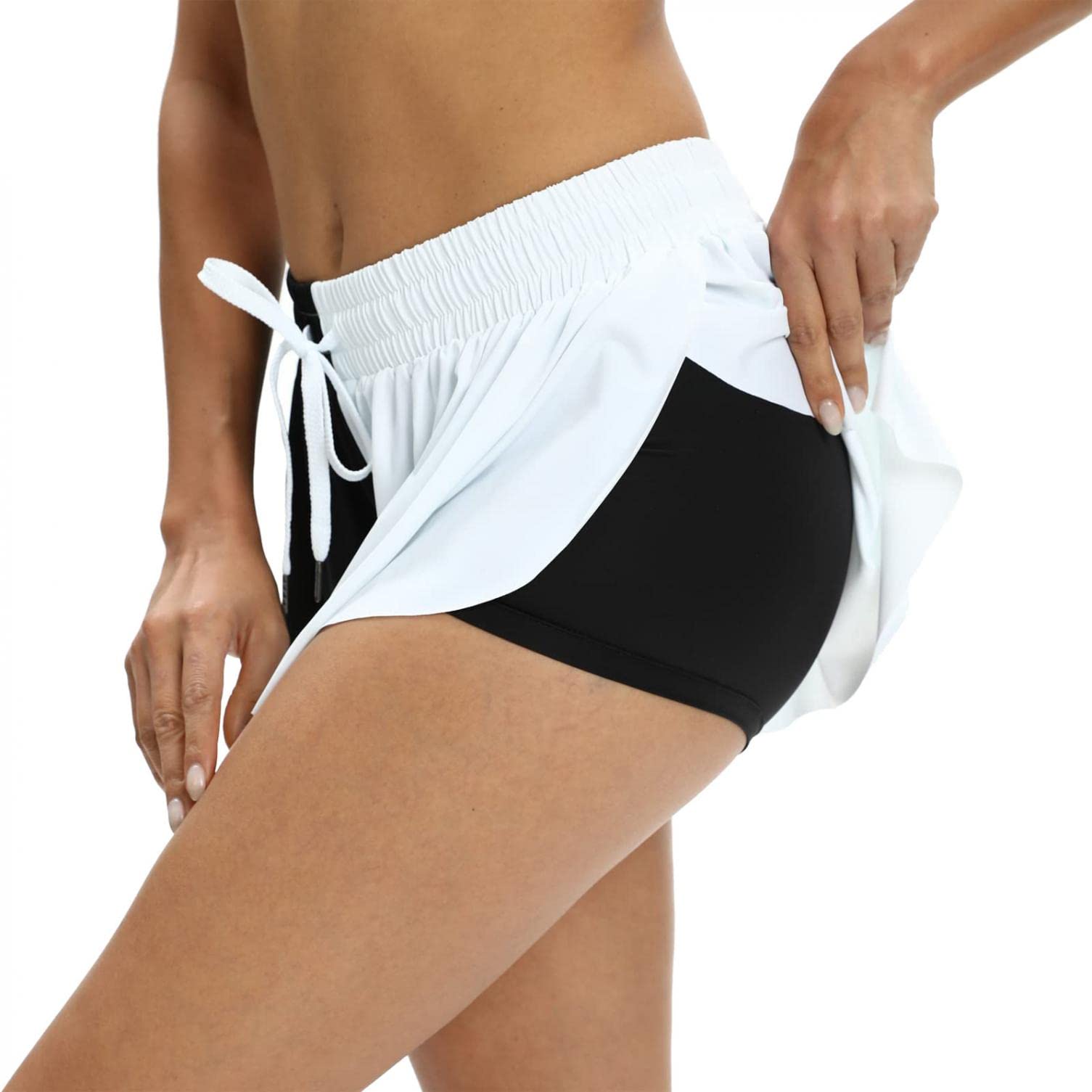 LURUA Women's High Waisted Athletic Shorts - Quick Dry Running Shorts for Gym, Yoga, Tennis & Summer Workouts | Ruffled Casual Skirt with Comfort Fit | Perfect for Sports, Fitness & Outdoor Activities