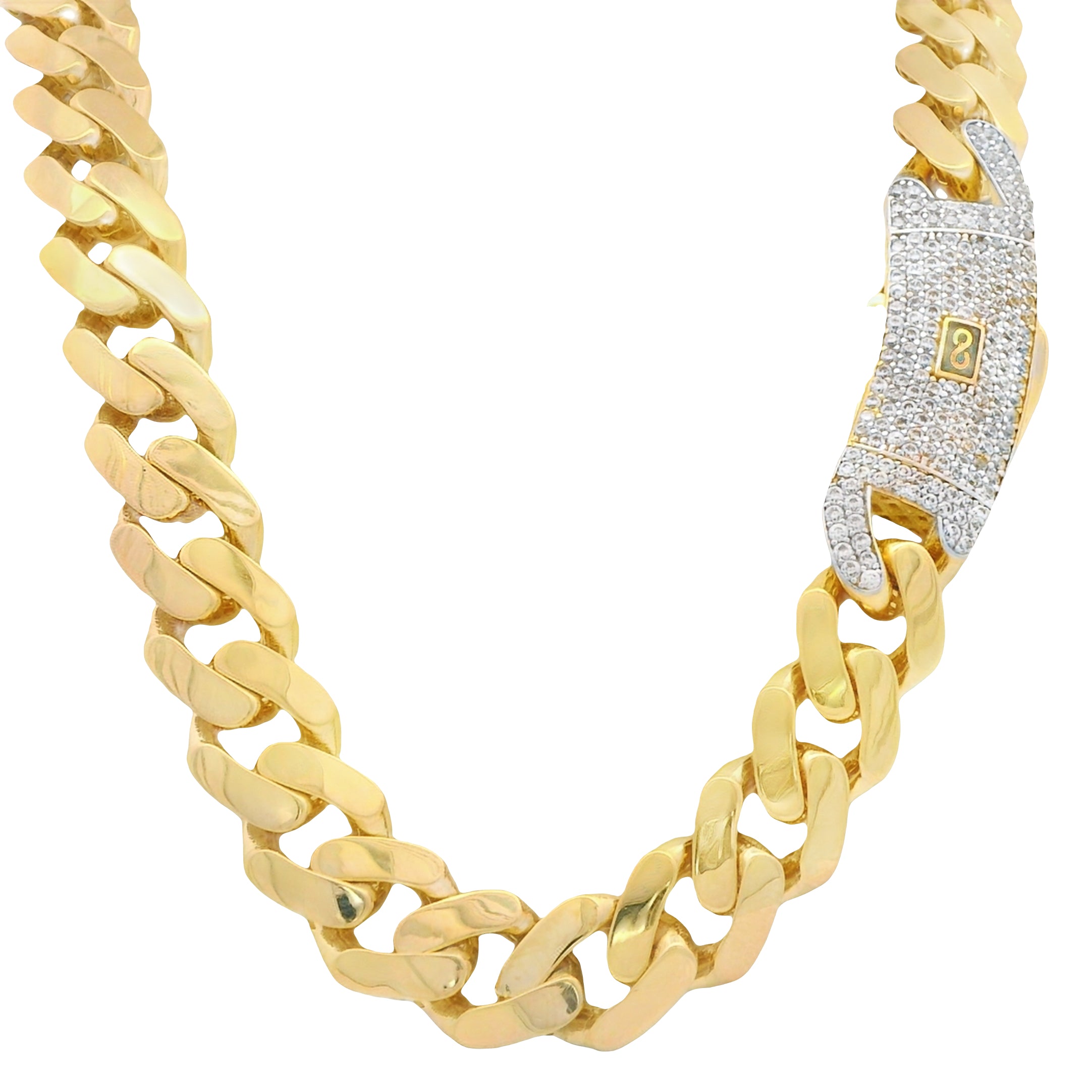 14K Hollow Cuban Monaci Chain Necklace - 11MM Width, 22 Inches Length - Premium Gold Plated Jewelry for Men & Women - Perfect for Gifts, Parties, and Everyday Wear