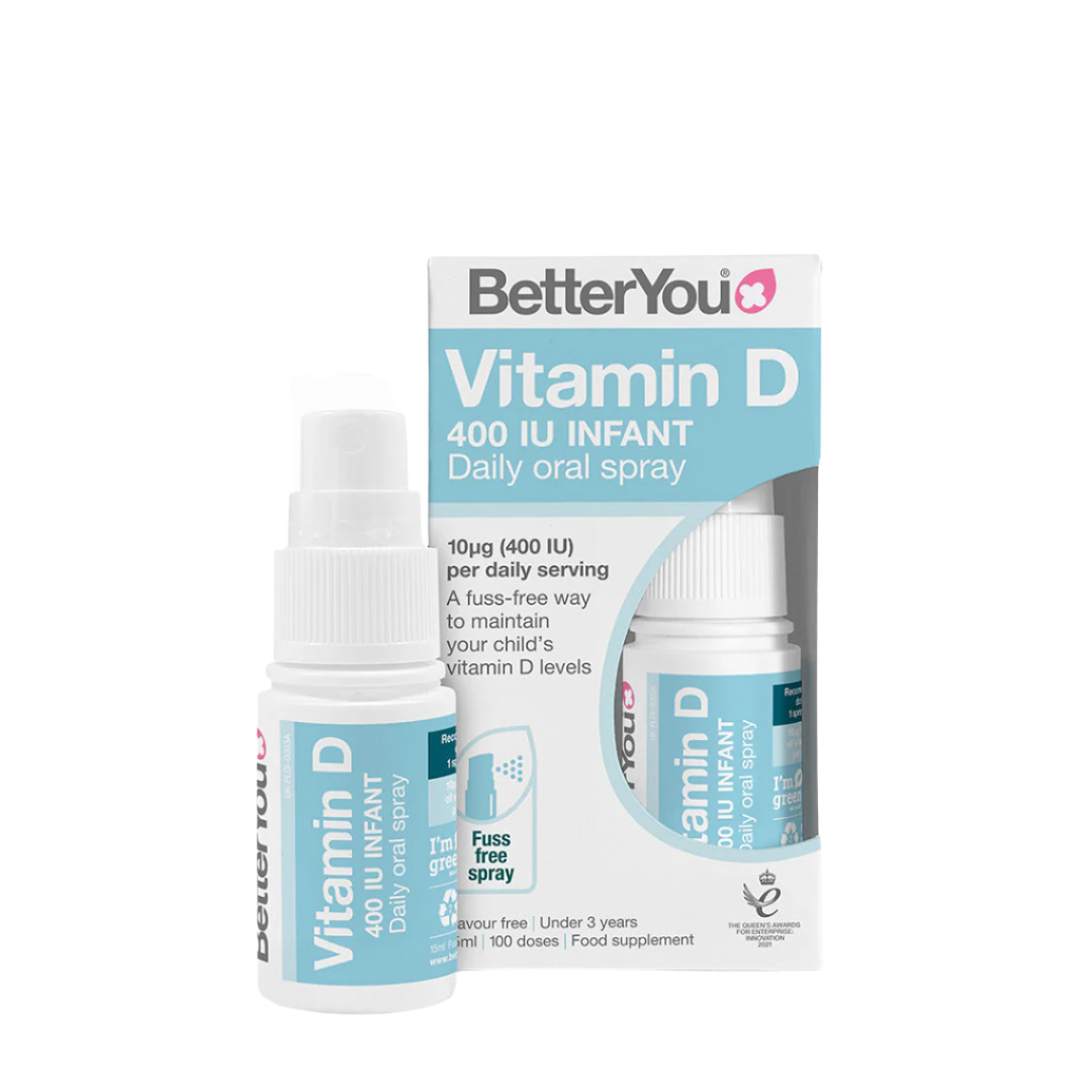 BetterYou DLux Infant Vitamin D3 Oral Spray for Babies & Toddlers (6 Months to 5 Years) - 15ml Liquid Supplement for Strong Bones & Immune Support - Easy-to-Use Daily Vitamin D Spray for Healthy Growth