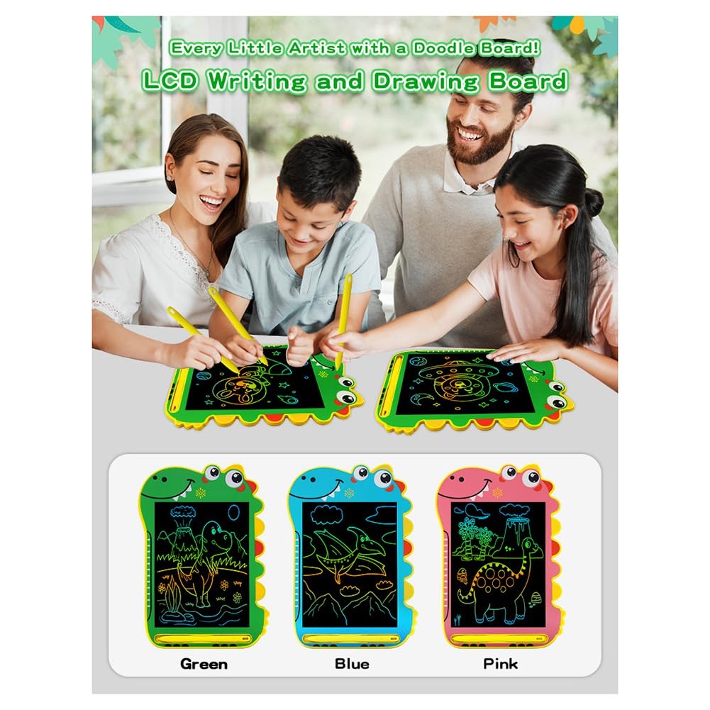 **Vesdrtyr Red Cartoon Dinosaur LCD Writing Board - Kids Drawing Tablet for Handwriting & Sketching - Reusable Graffiti Blackboard for Home, School & Travel**