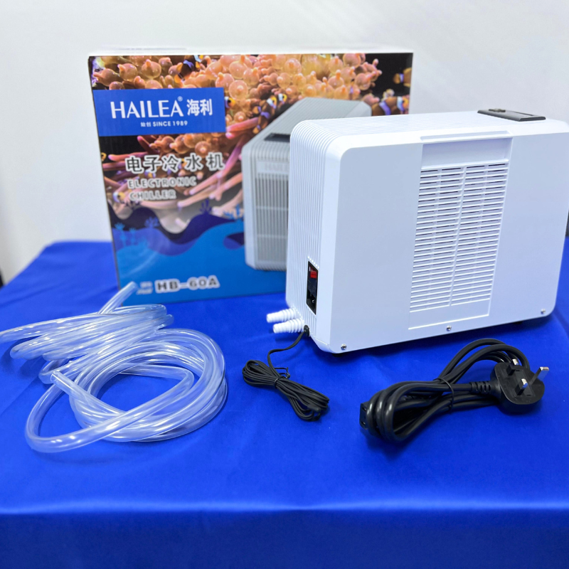 HAILEA HB 60A Mini Aquarium Chiller - Compact Cooling for Small Tanks Up to 45L (12 Gal) - Perfect for Nano Reefs, Betta Fish Tanks & Hydroponics Systems