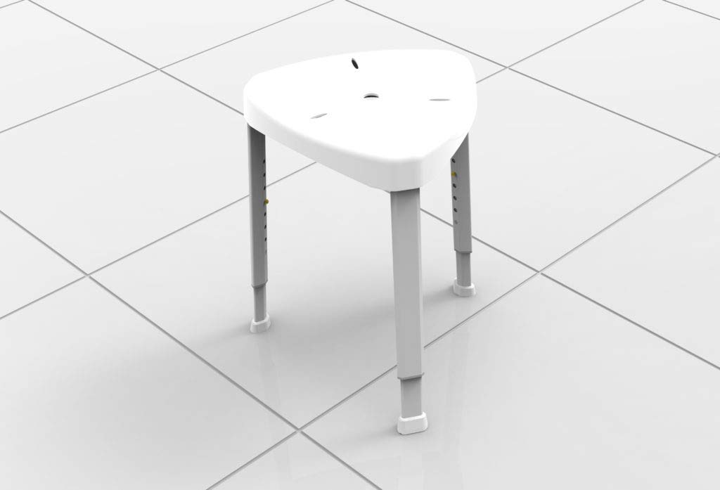 Adjustable Height Shower Stool for Elderly & Disabled - Non-Slip Bath Seat with Back Support - Ideal for Bathroom Safety & Comfort