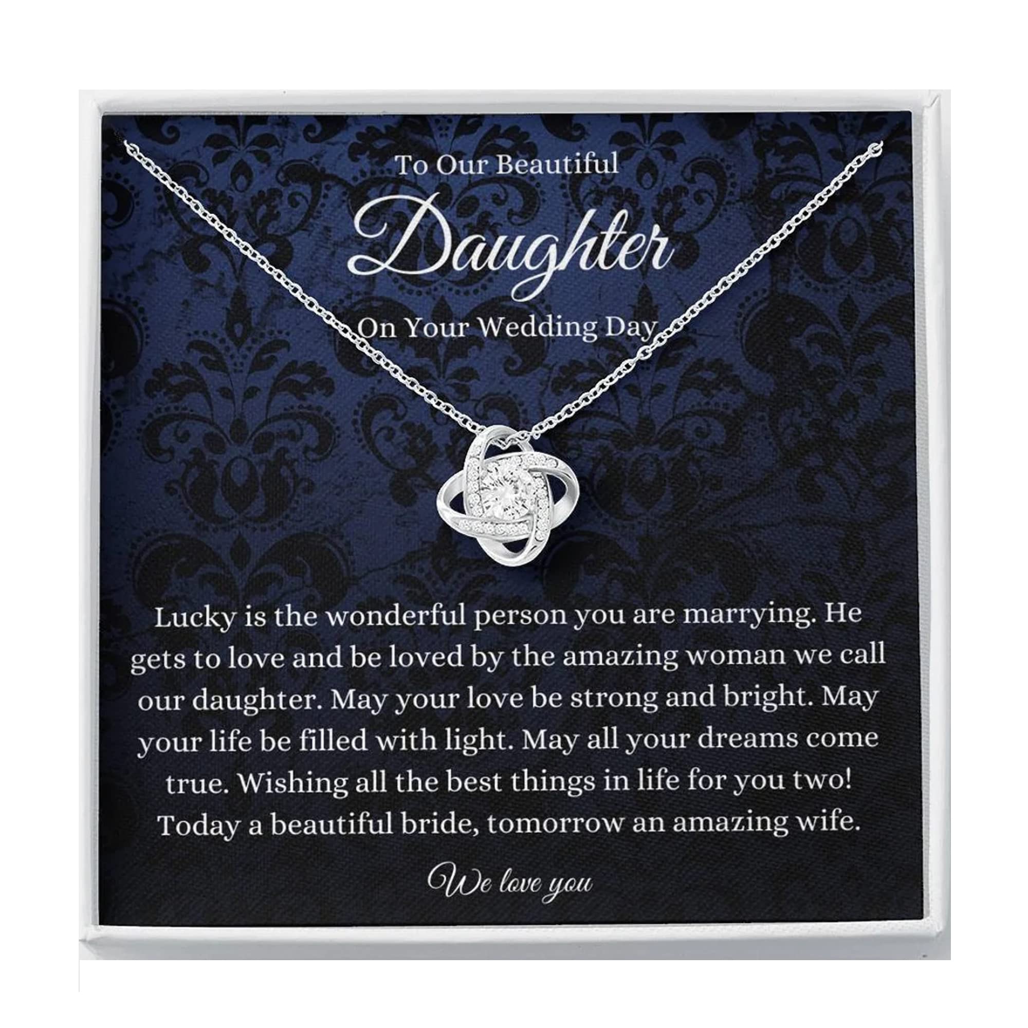 Love Knot Necklace for Wedding - Meaningful Gift from Parents to Bride | Daughter's Special Day Jewelry | Perfect for Weddings, Anniversaries & Birthdays | Heartfelt Keepsake for Bridal Jewelry Collection