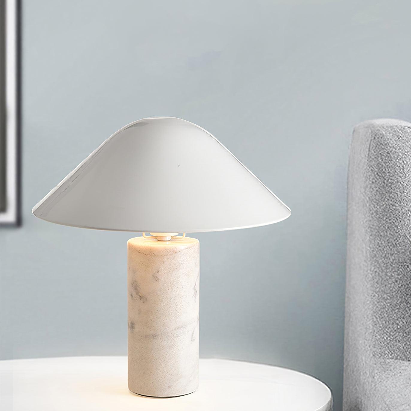 Elegant Adelaide Marble Table Lamp - Modern Home & Office Decor for Bedroom, Living Room, or Study Desk - Dimmable LED Light with USB Port