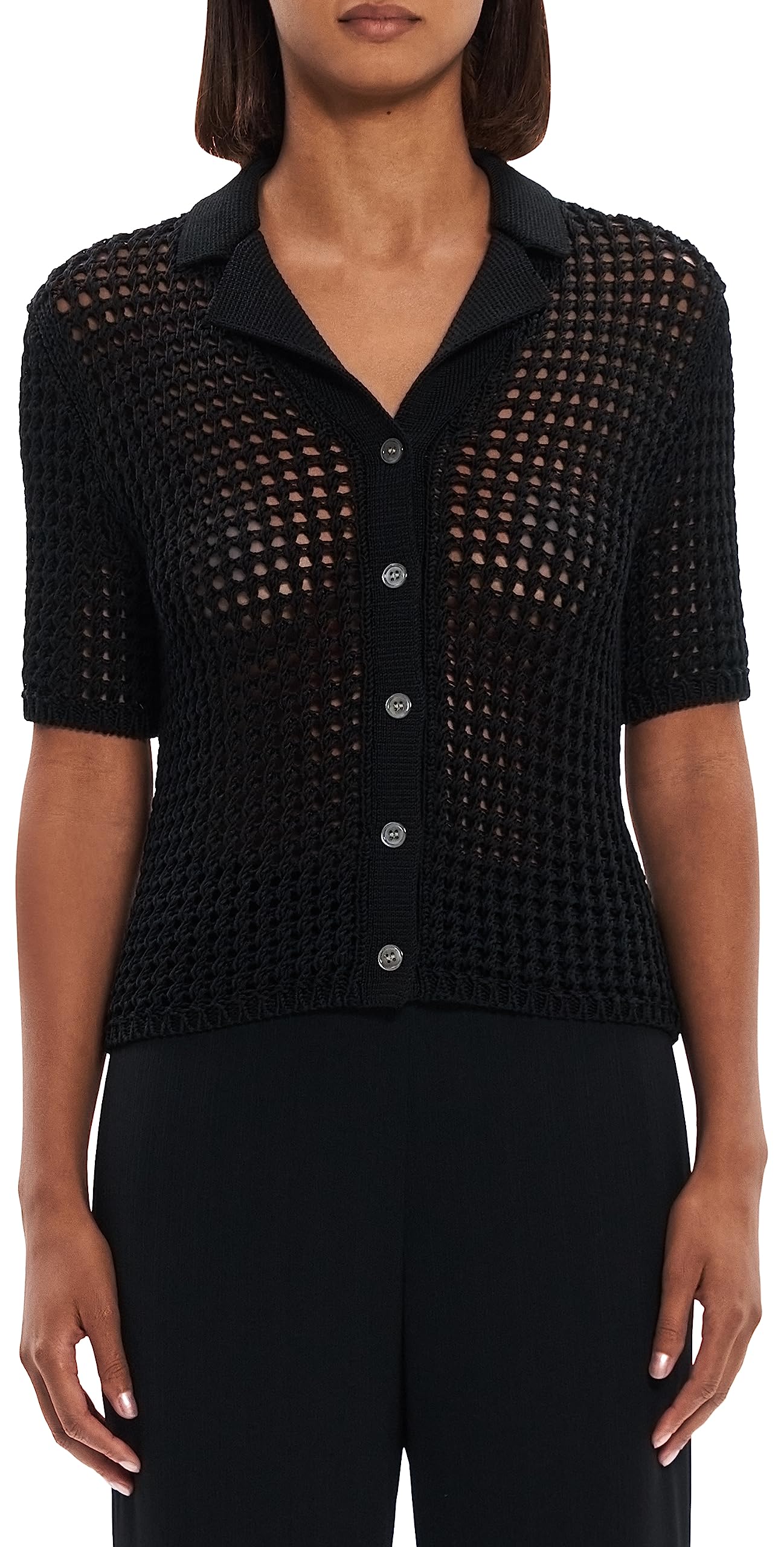 Theory Women's Shrunken Camp Shirt - Casual Button Down Shirt for Women | Relaxed Fit Short Sleeve Top | Perfect for Work, Travel & Weekend Outings