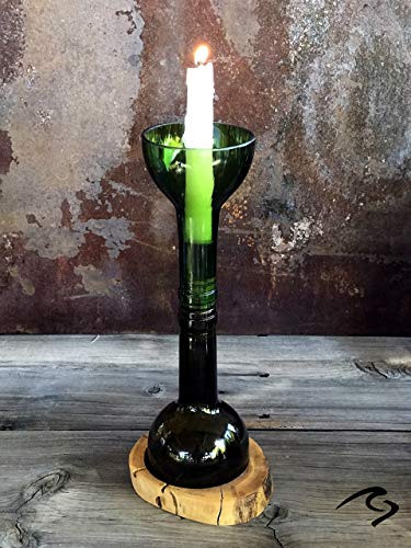 Elegant Taper Wine Bottle Candle Holder with Flat Top - Perfect for Romantic Dinners, Wedding Centerpieces & Home Decor