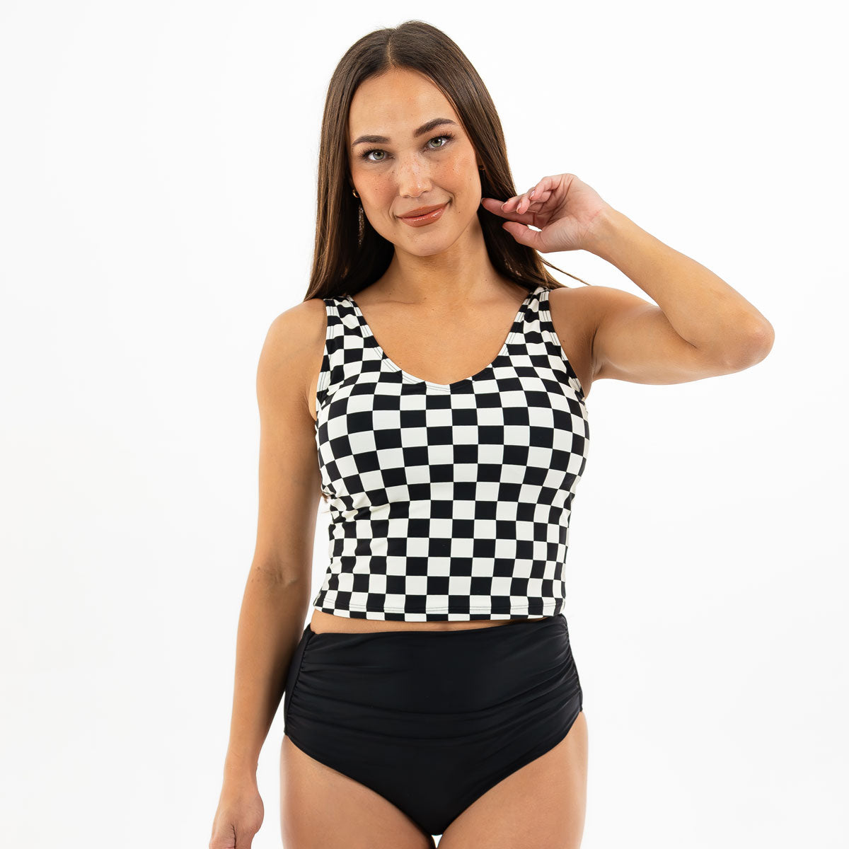 Women's Flattering V-Neck Tankini Top - Swimwear for Beach, Pool & Summer Vacations