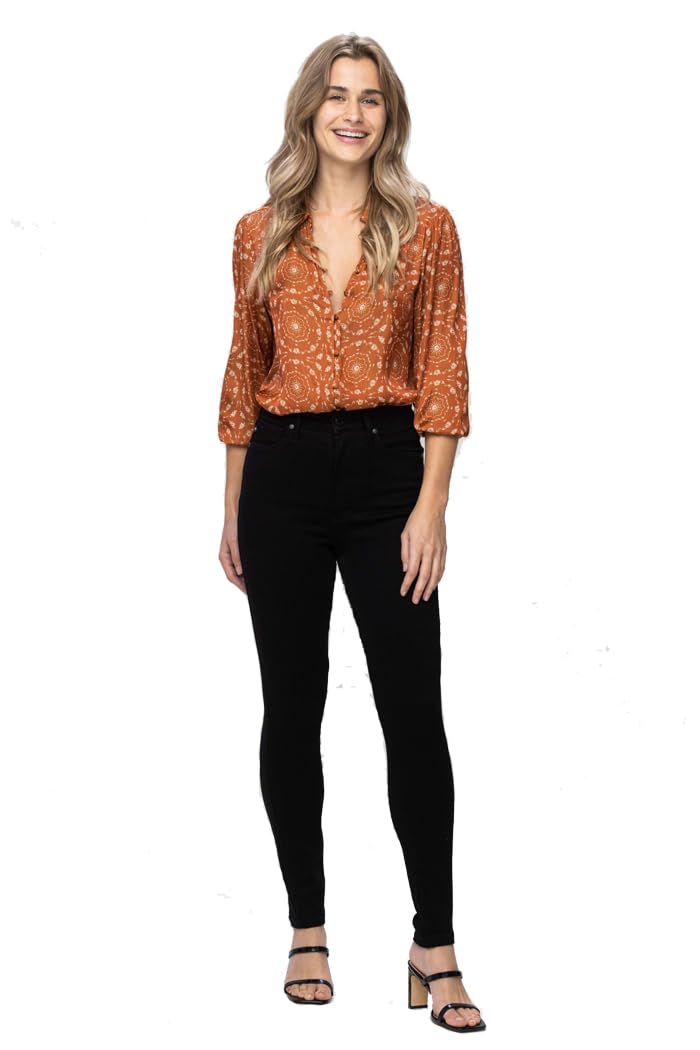 Judy Blue High Waist Tummy Control Classic Black Skinny Jeans for Women | JB-88757 | Slimming Stretch Denim Pants for Casual Wear & Everyday Outfits