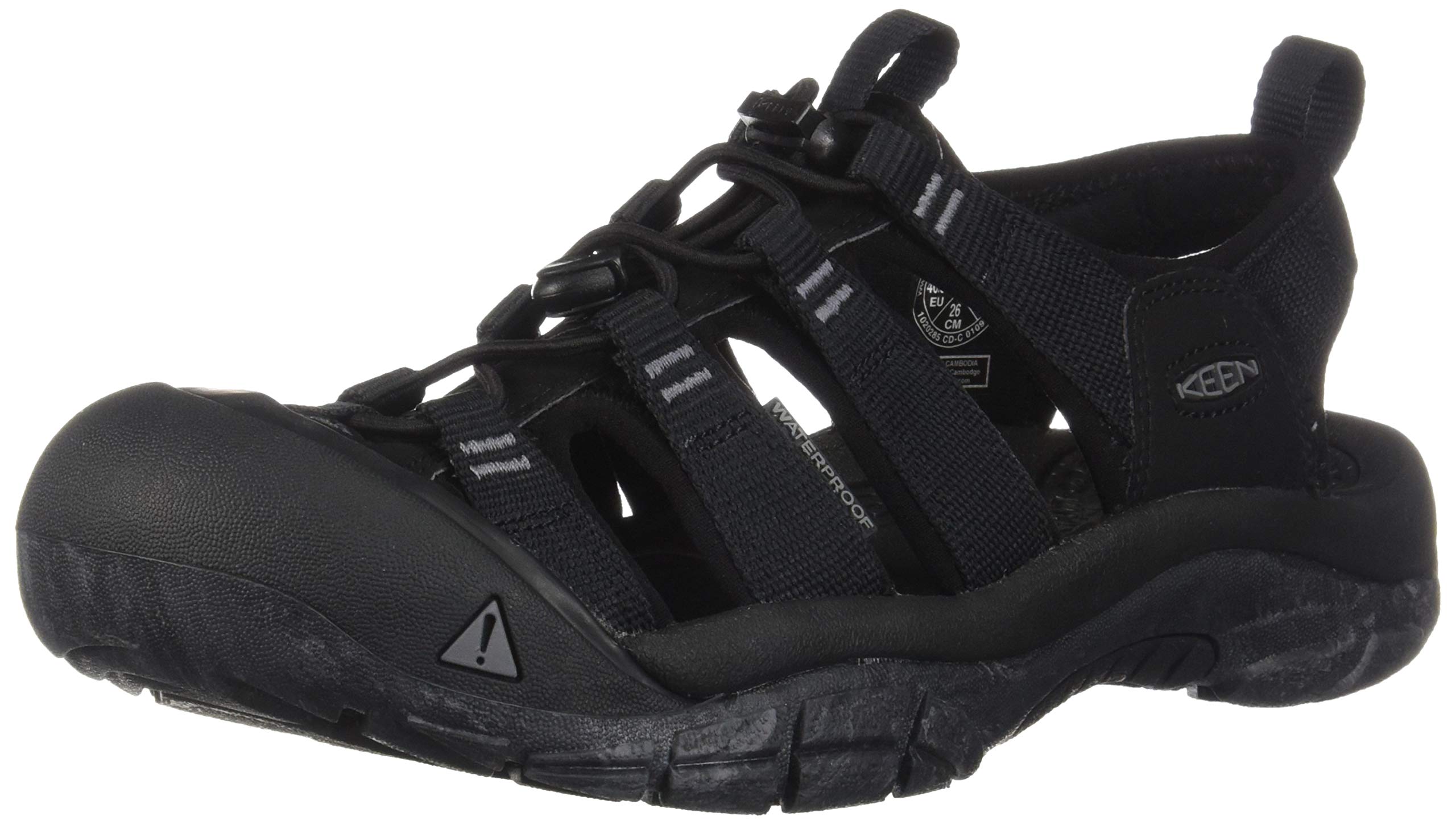 KEEN Men's Newport H2 Closed Toe Water Sandals for Hiking & Beach - Quick-Dry, Comfortable Outdoor Sandals with Arch Support - Raven/Aluminum Color - Size 9 US - Perfect for Water Sports, Travel & Summer Adventures