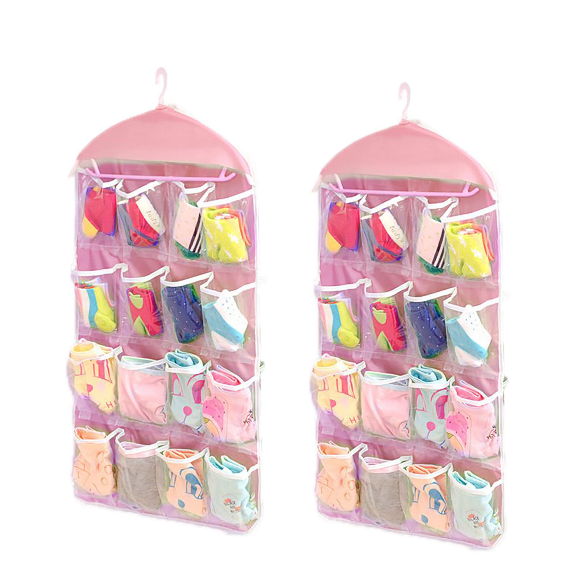 Yajun 16-Pocket Hanging Closet Organizer - Foldable Wardrobe Storage for Underwear, Socks & Accessories - Space-Saving Door & Wall Mount - Perfect for Bedroom, Dorm, RV & Small Spaces