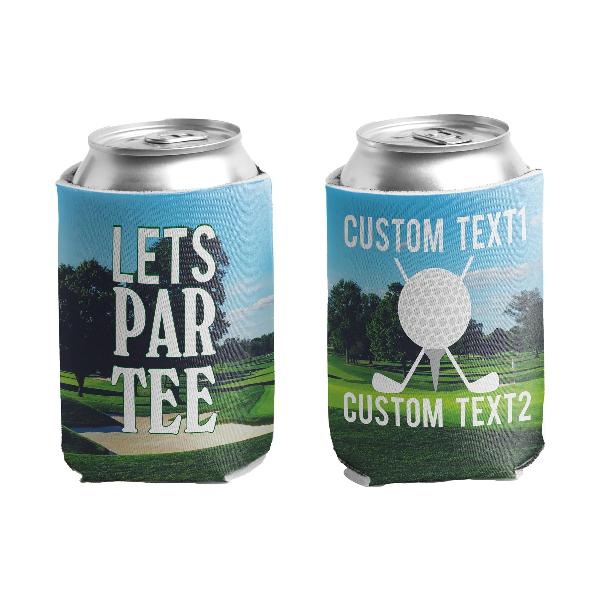 VictoryStore Insulated Can & Beverage Coolers - Custom Golf Tournament Design 'Let's Par Tee' - Set of 48 - Perfect for Golf Outings, Tailgates & Outdoor Parties