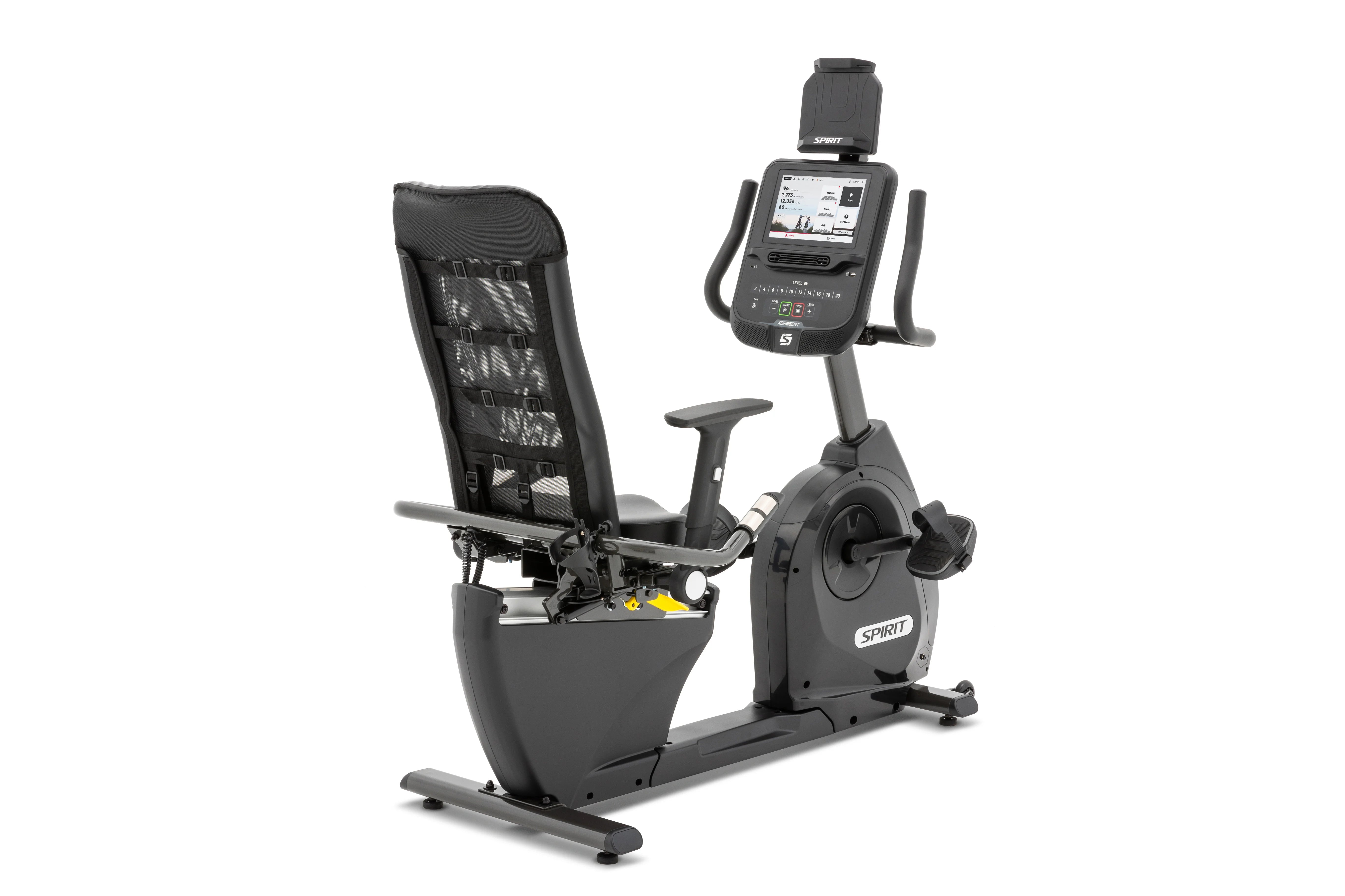 Spirit XBR55ENT Recumbent Exercise Bike with Entertainment Series - Home Gym Equipment for Cardio Workout & Indoor Cycling Training