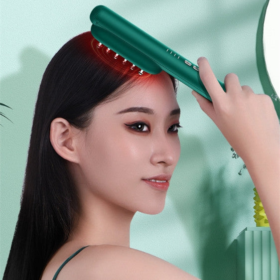 RF Microcurrent Hair Comb for Thicker Hair Growth - Color Light Therapy Scalp Massager for Hair Care & Styling - Perfect for Home Use & Salon Treatments
