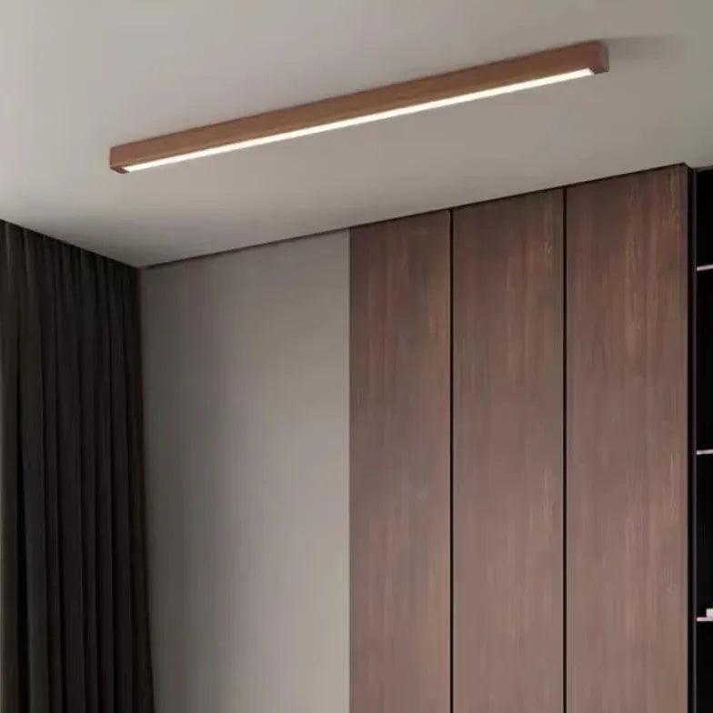 Modern Rectangular LED Wooden Hallway Ceiling Light Fixture - Energy Efficient Dimmable Lighting for Entryway, Corridor, and Staircase - Perfect for Home, Office, and Commercial Spaces