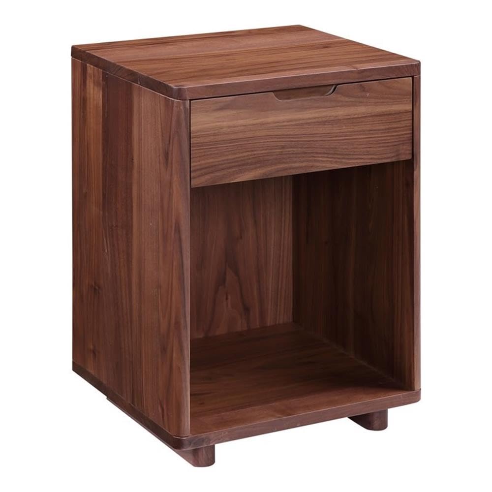 Moe's Home Collection Osamu Nightstand - Modern Bedside Table with Drawer, Wooden Night Stand for Bedroom, Living Room, and Guest Room - Perfect for Storage and Decor