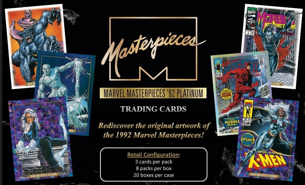 2024 Marvel Masterpieces 92' Platinum Blaster Box - Collectible Trading Cards for Marvel Fans | Perfect for Gifts, Collecting & Game Nights