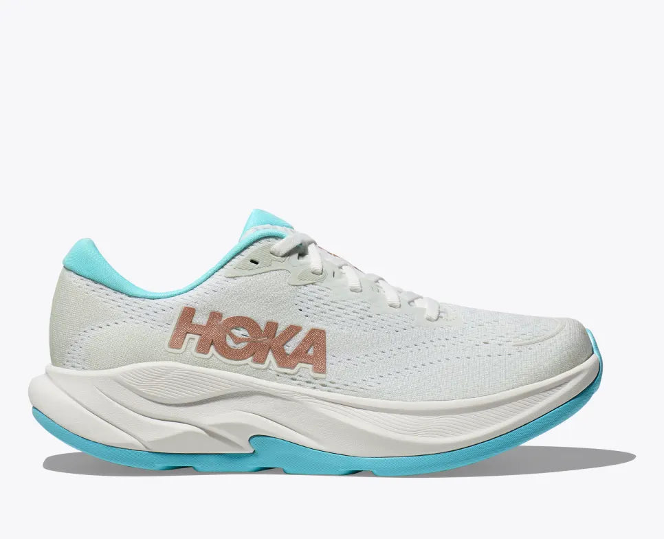 HOKA Women's Rincon 4 Wide Running Shoes - Frost/Rose Gold - Lightweight Cushioned Sneakers for Road Running, Jogging & Gym Workouts