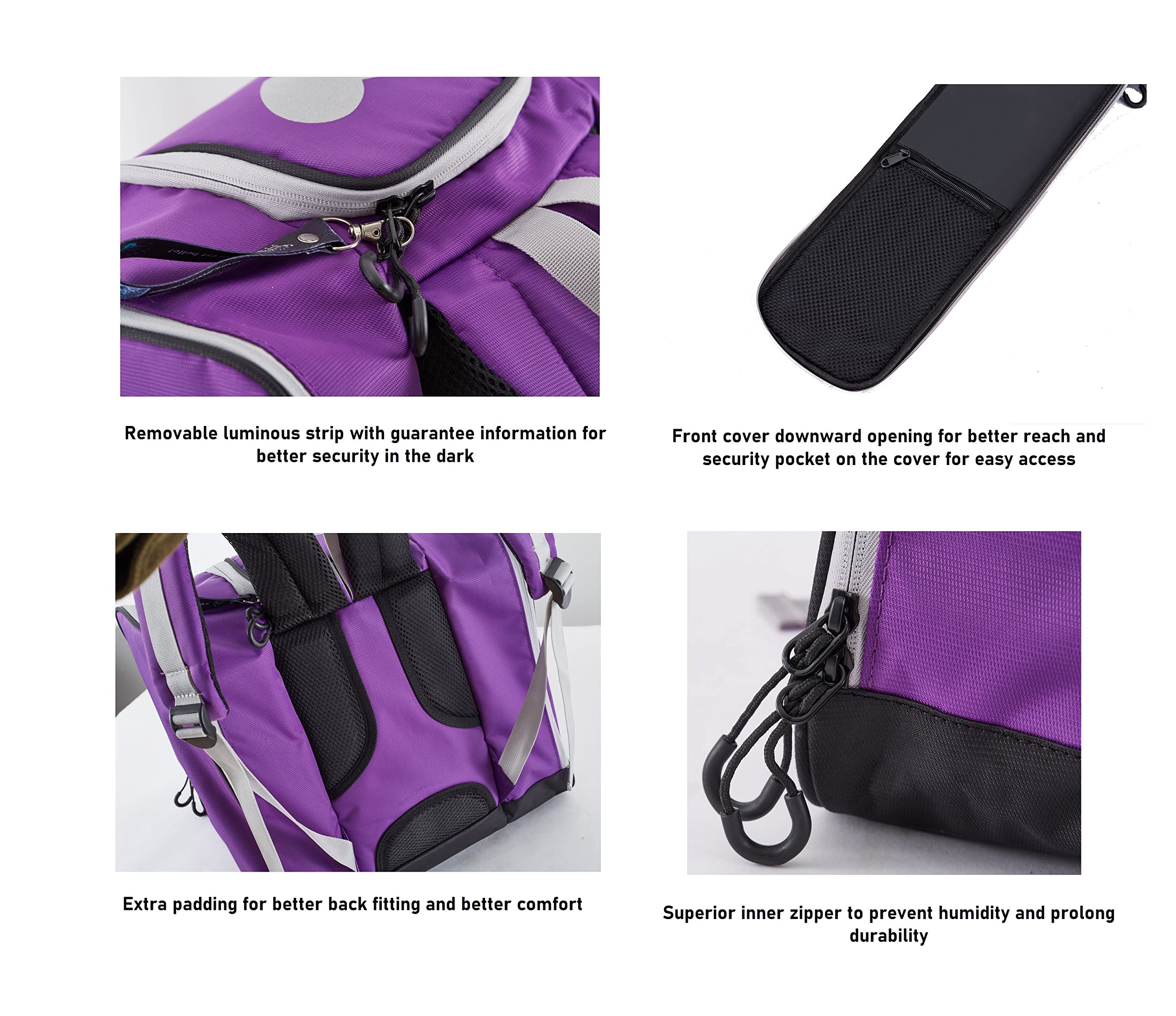 VieGreenleaf Kids Ski Boot Backpack - Waterproof Travel Bag for Toddler Rollerblade, Skate, Ski & Snowboard Boots, Helmet, Gloves & Snacks - Perfect for Skiing, Snowboarding, Skating, Outdoor Adventures & Airplane Travel (Blue/Purple)