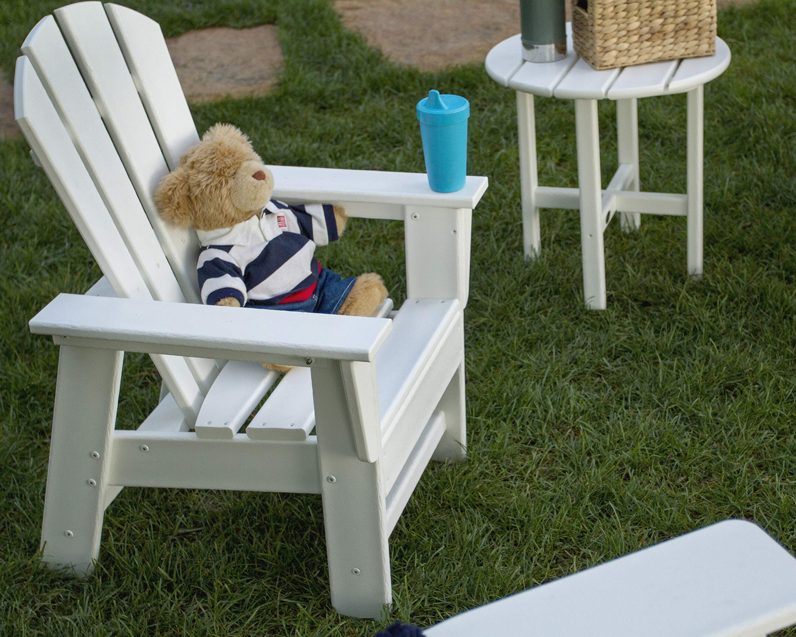POLYWOOD SBD12GR South Beach Kid Chair - Durable Outdoor Plastic Adirondack Chair for Children, Green - Perfect for Backyard, Poolside & Beach Use