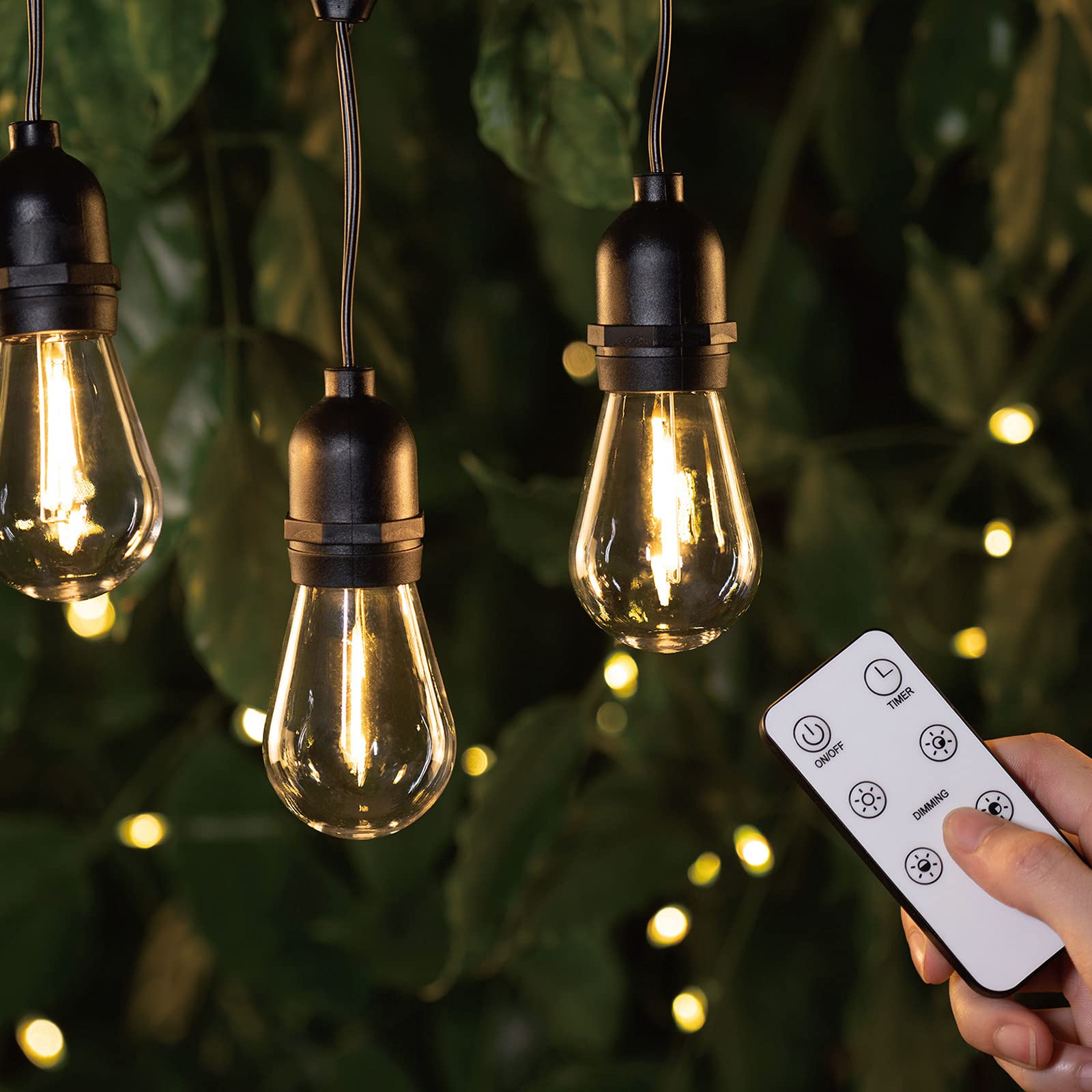52Ft Dimmable LED Outdoor String Lights - Weatherproof Patio Lights for Garden, Backyard, Wedding & Party Decor (Warm White)