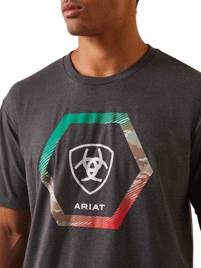 Ariat Men's Recon Trim T-Shirt - Charcoal Heather | Comfortable & Durable Casual Shirt for Work, Outdoor & Everyday Wear
