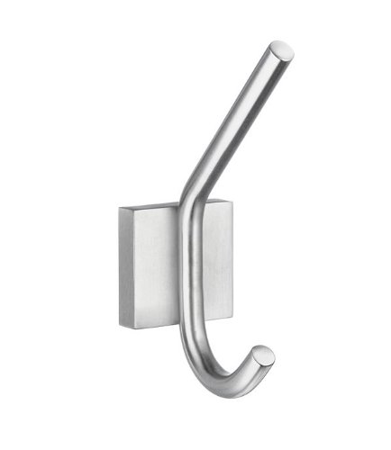 Smedbo RS358 Brushed Chrome Bathrobe Hook - No Drill Wall Mount with Adhesive Glue - Perfect for Bathroom, Bedroom, and Spa Decor