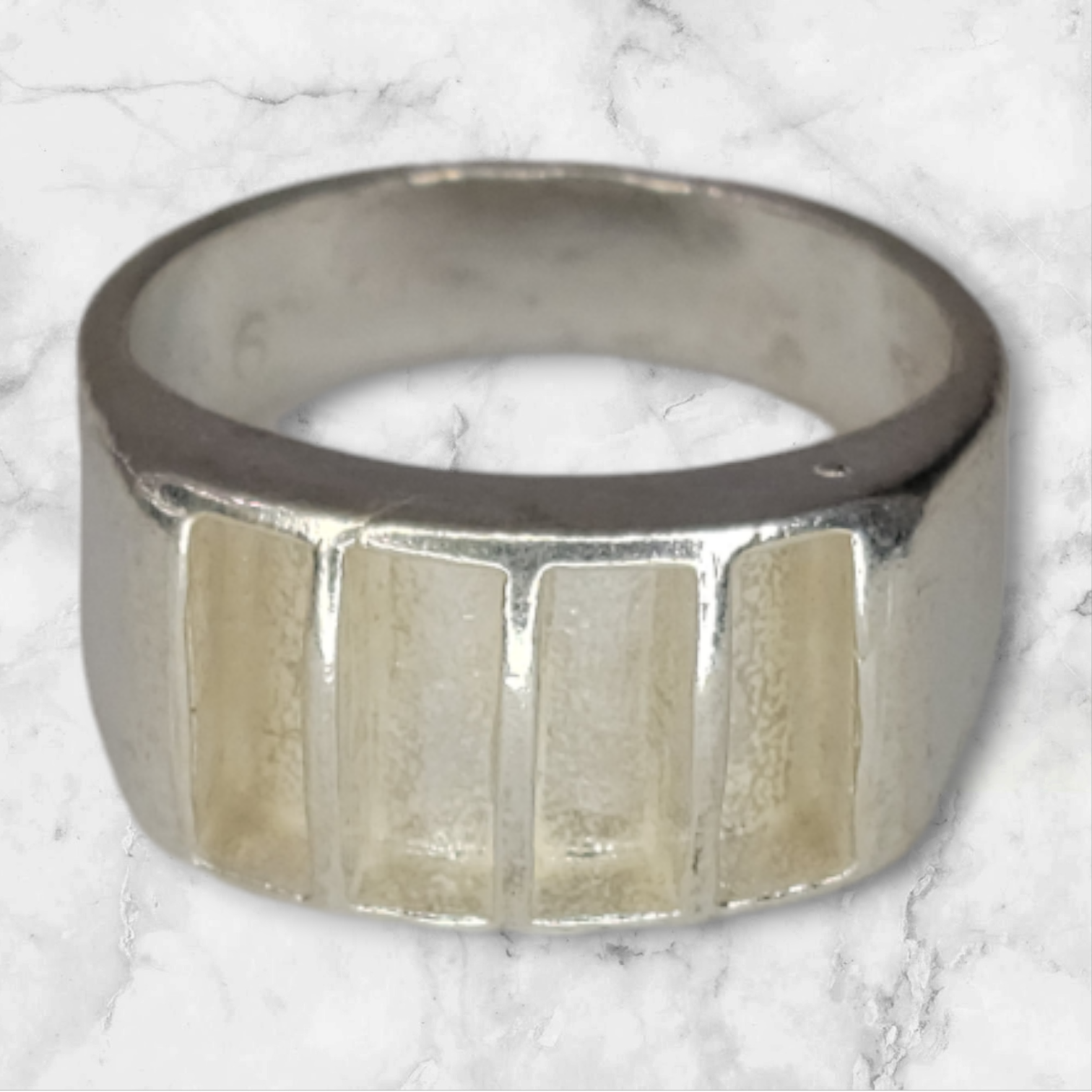 Solid Sterling Silver Inlay Rectangle Blank Setting for DIY Jewelry Making – Rough Casted Empty Ring for Carving & Engraving – Size 7-12 – Perfect for Silversmiths, Jewelry Designers & Craft Enthusiasts (Great for Custom Wedding Bands & Handmade Jewelry Projects)