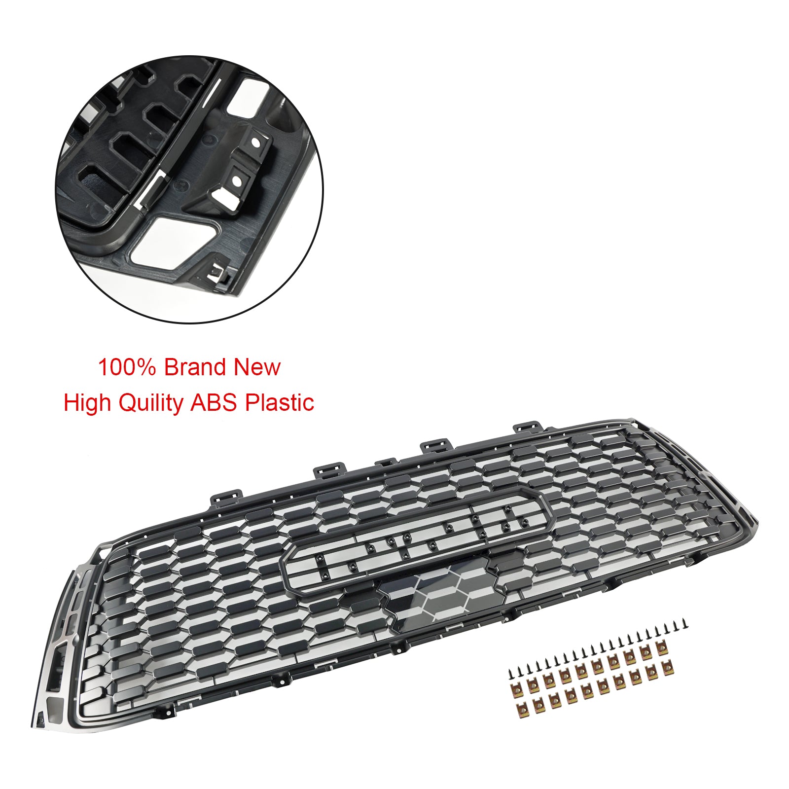 10-13 Toyota Tundra TRD PRO Black Honeycomb Front Bumper Grill Grille Replacement - Durable ABS Plastic Mesh Grille for Off-Road & Street Driving