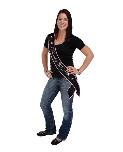 Birthday Bitch Satin Sash - Elegant Bachelorette Party Accessory for Women's Birthday Celebrations & Girls Night Out