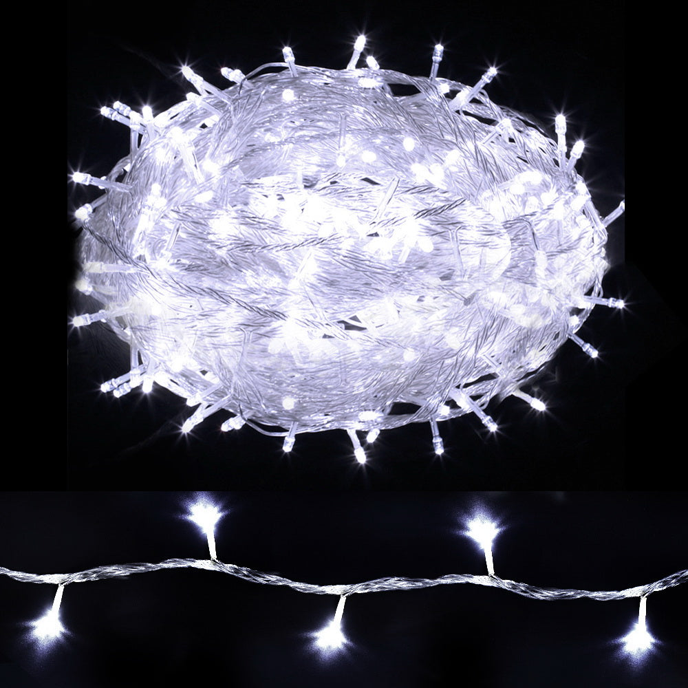 100M Christmas Lights String - 500 LED Cool White Fairy Lights for Indoor & Outdoor Holiday Decorations - Perfect for Christmas Trees, Home, Yard, and Party Decor