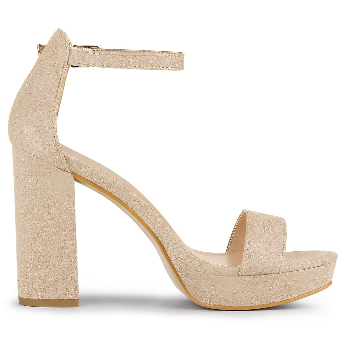 Allegra K Women's Chunky Heel Ankle Strap Platform Sandals - Comfortable Summer Dress Shoes for Weddings, Parties & Date Nights