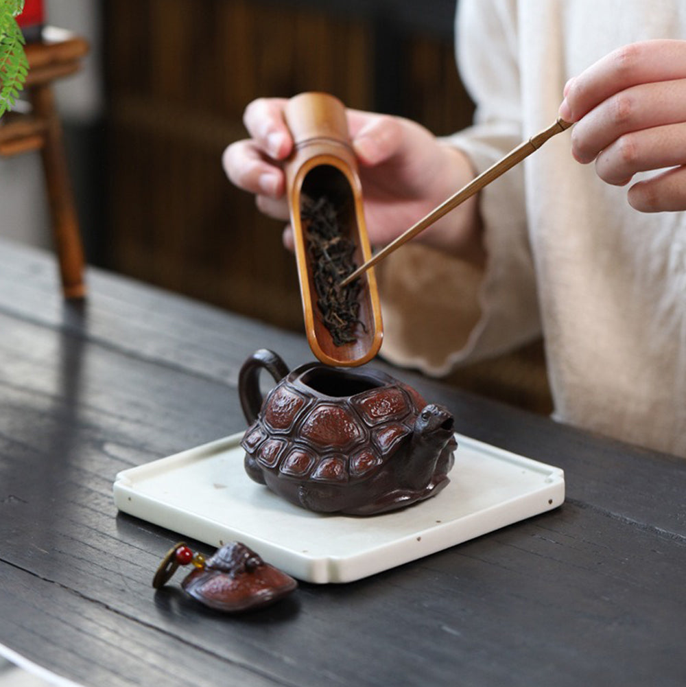 Premium Yixing Purple Clay Turtle Teapot - Handcrafted Chinese Ceramic Teapot for Oolong & Pu-erh Tea | Perfect Gift for Tea Lovers & Home Decor