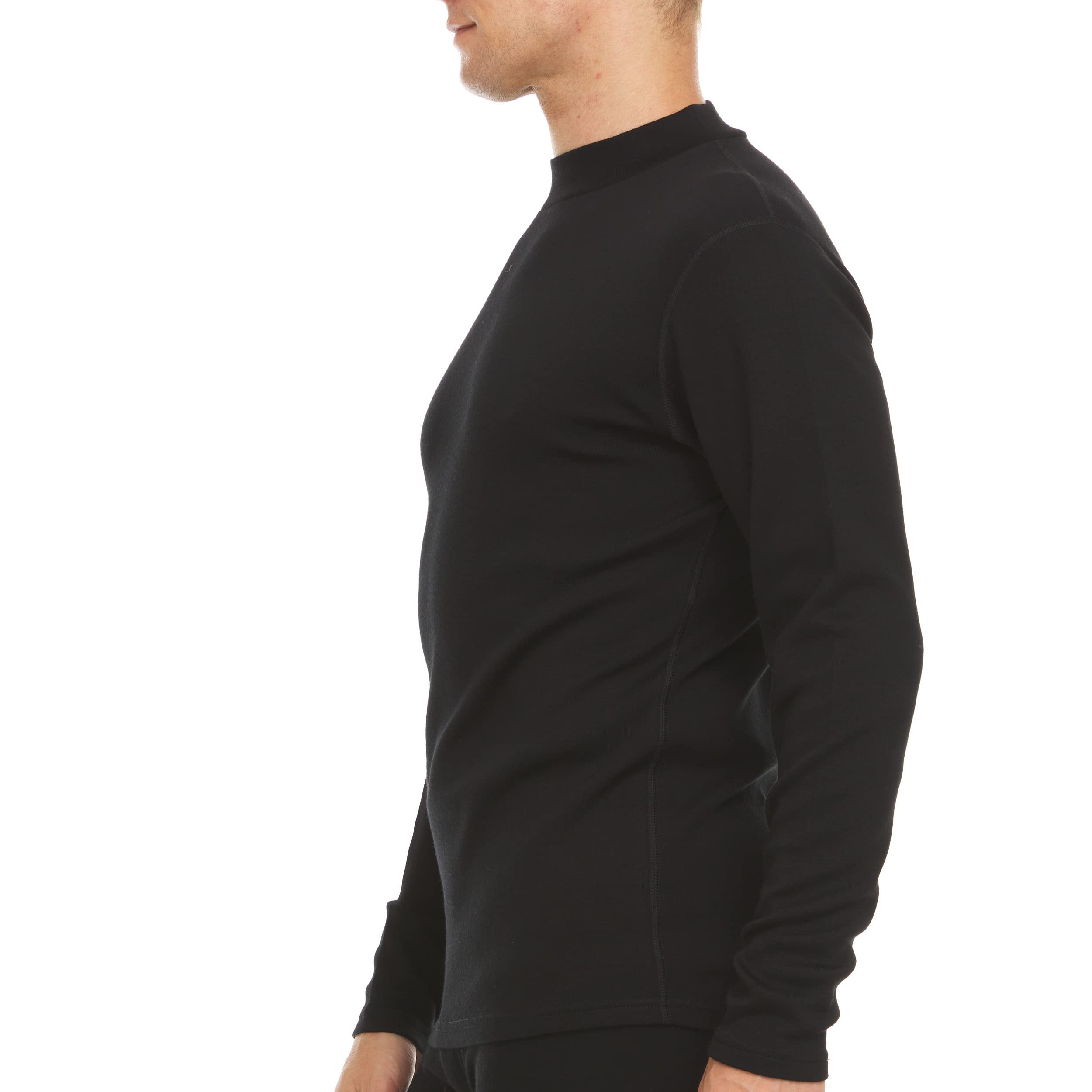 Premium 100% Merino Wool Men's Thermal Base Layer - Long Sleeve Mock Neck Shirt for Hiking, Skiing & Winter Outdoor Activities - Odor Resistant & Moisture Wicking Mid Layer Top
