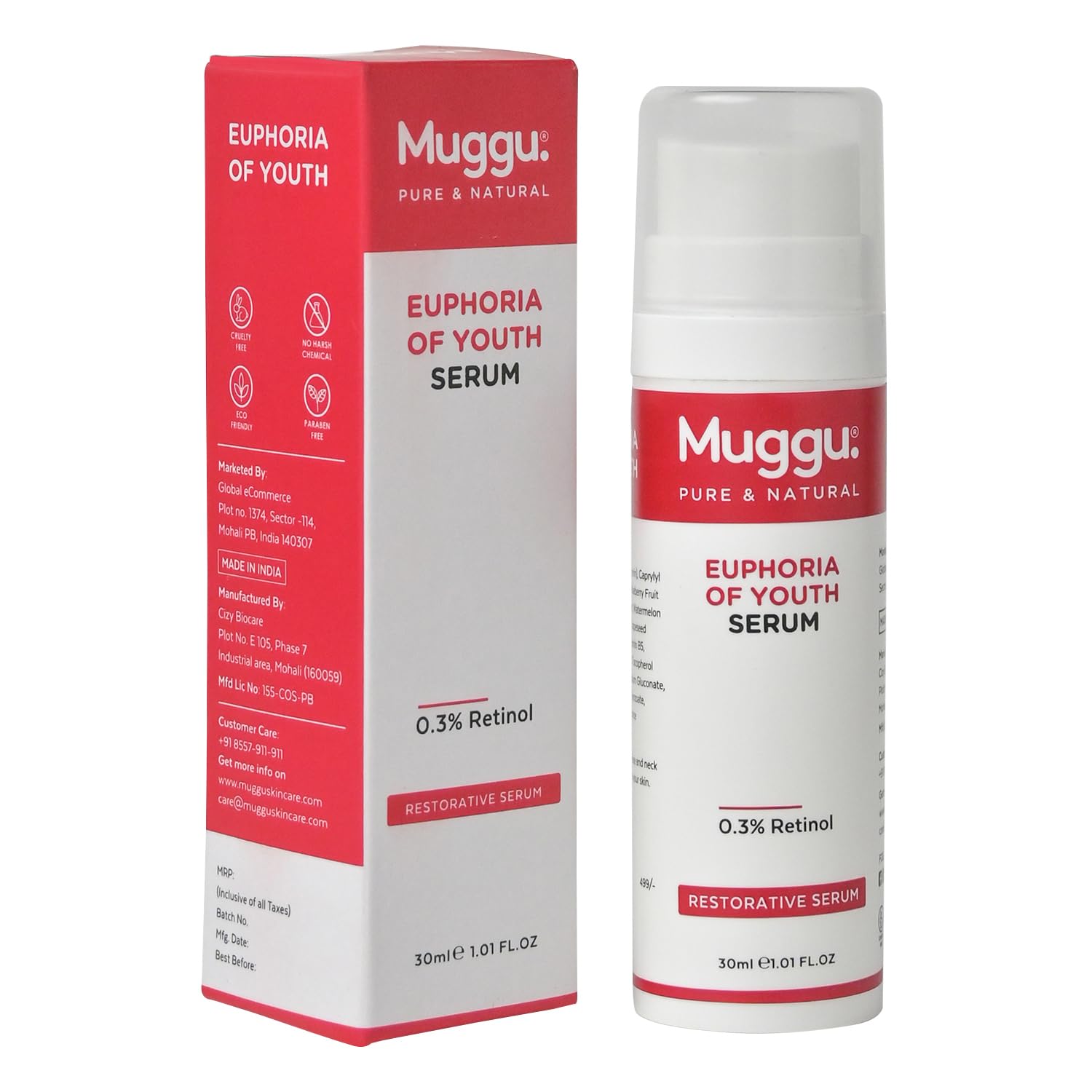 Retinol Serum for Oily Skin - 0.3% Retinol Anti-Aging Face Serum for Women & Men | Reduces Open Pores & Wrinkles | Youthful Glow Skincare | Perfect for Nighttime Routine & Daily Use - 30ml