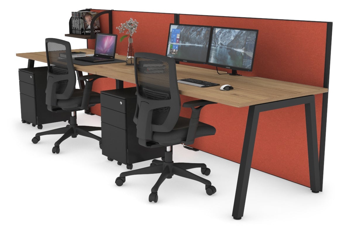 Horizon Quadro 2 Person Standing Desk with Cable Management - 1400L x 800W Adjustable Height Workstation for Office & Home Use | Perfect for Shared Workspaces & Collaborative Environments