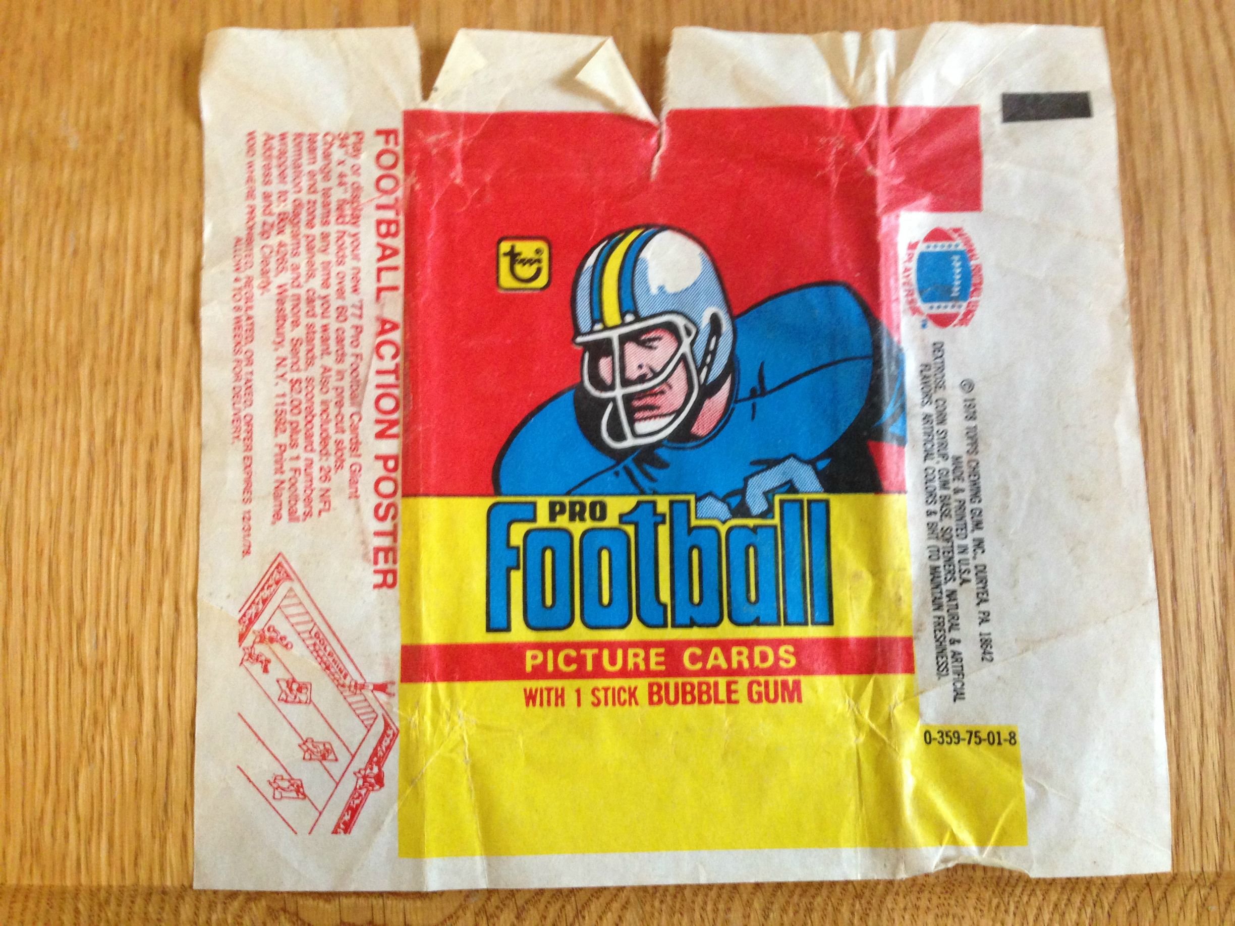 Vintage 1973 Topps Pro Football Bubble Gum & Trading Card Wrapper - Mid Grade Collectible for Sports Memorabilia Enthusiasts - Perfect for Display, Framing, and Nostalgic Collections