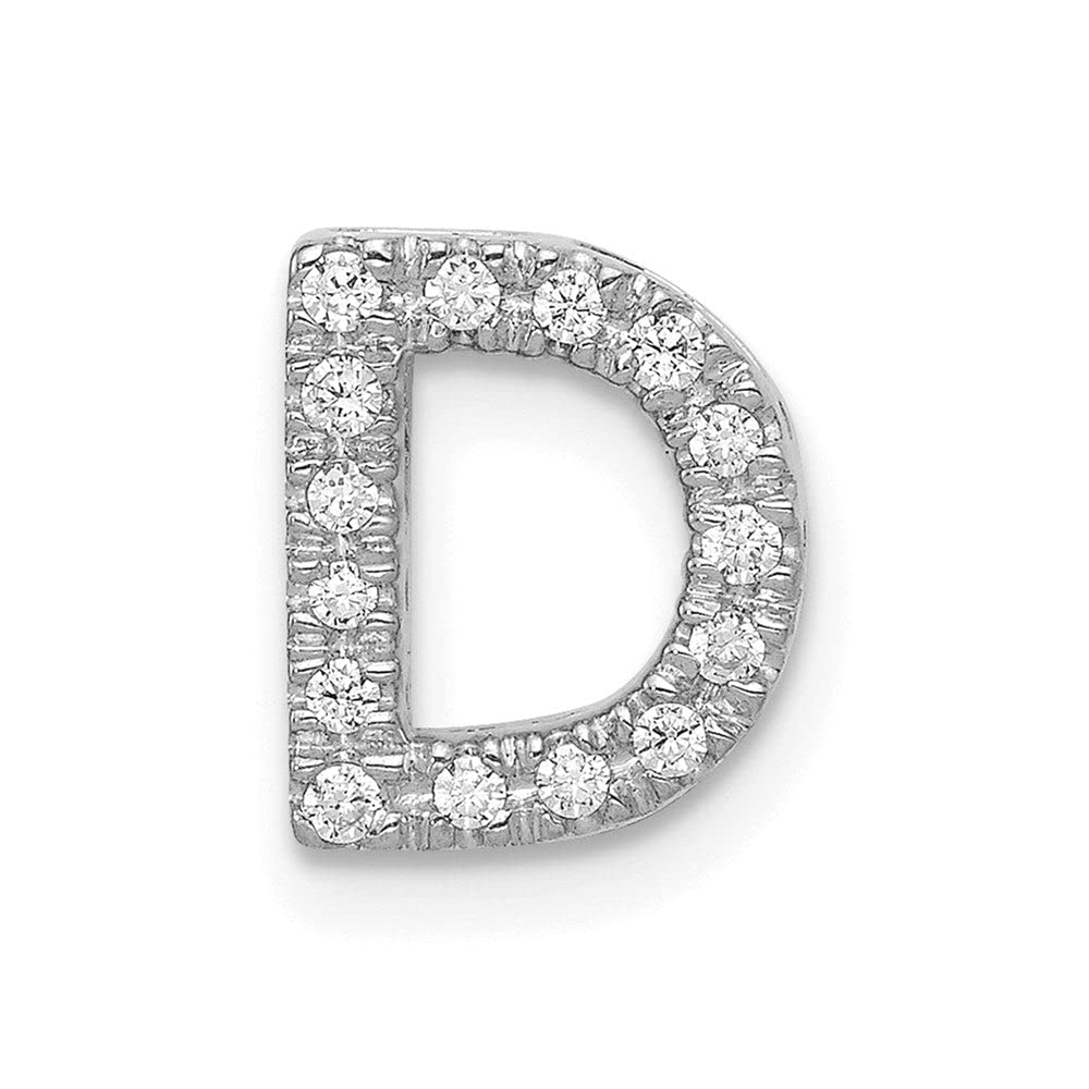 14K White Gold Diamond Letter D Initial Charm Pendant Necklace - GLD-AZ-PM5221D-016-WA - Perfect for Birthdays, Anniversaries & Personalized Gifts