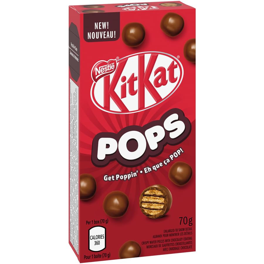 Kit Kat Pops Milk Chocolate Snacks - 70g/2.47oz (Pack of 3) - Crunchy Wafer Candy Bites - Perfect for Office Snacks, Party Favors & Gift Baskets - Shipped from Canada