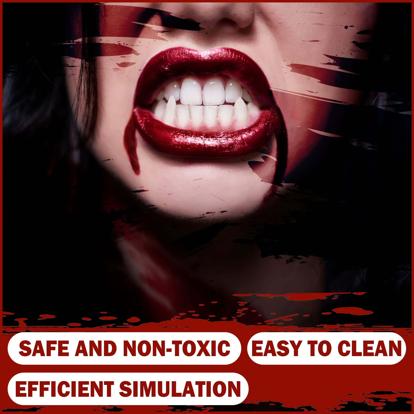 CAHIUYOA Fake Blood Makeup Spray - Realistic Special Effects SFX Makeup for Halloween, Zombie, Monster, Vampire & Clown Cosplay - 2.1Oz (60ml) - Perfect for Horror Parties, Theater Performances & Halloween Costumes