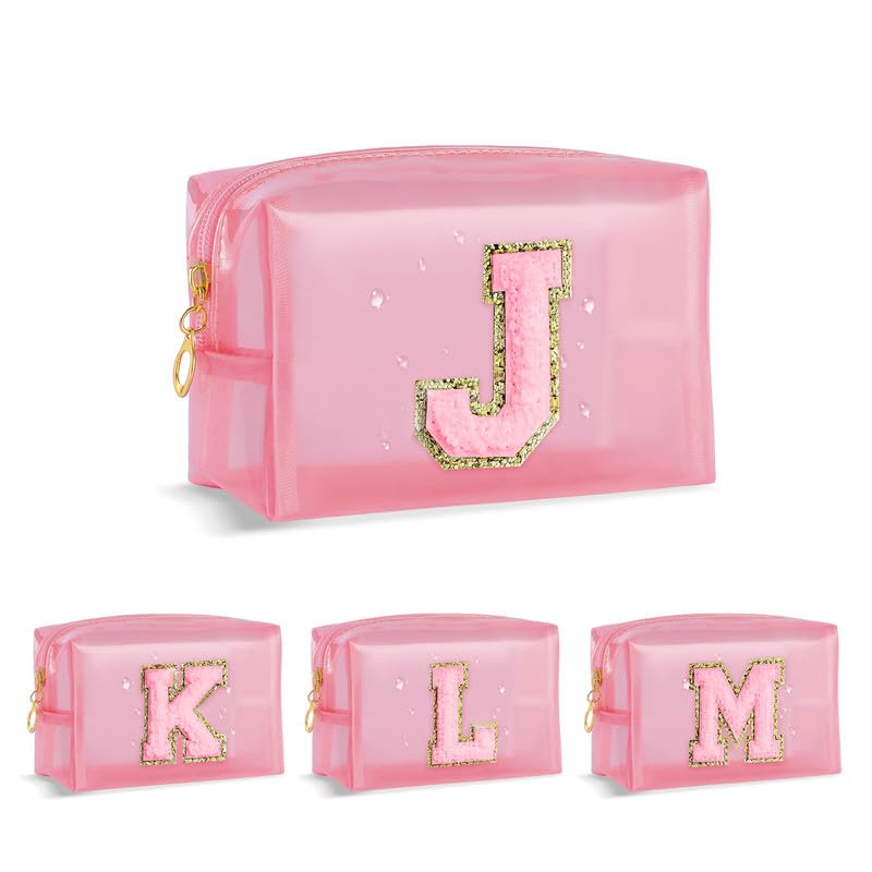Personalized Initial Makeup Bag - Clear Cosmetic Organizer for Women | Perfect Gift for Daughter, Teacher & Birthday | Travel & Daily Use