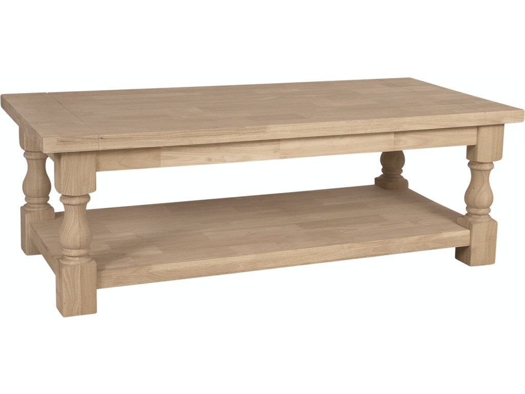 Rustic Tuscan Coffee Table - Solid Wood Farmhouse Style Living Room Furniture for Home Decor & Cozy Gatherings