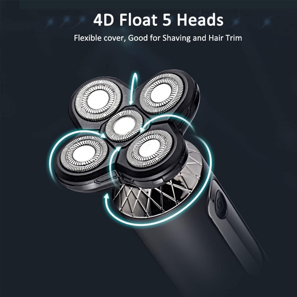 4-in-1 Electric Razor for Men - Wet & Dry Waterproof Shaver with 4D Floating Heads, Rechargeable Beard Trimmer & Grooming Kit - Perfect for Travel, Home Use and Daily Shaving Routine