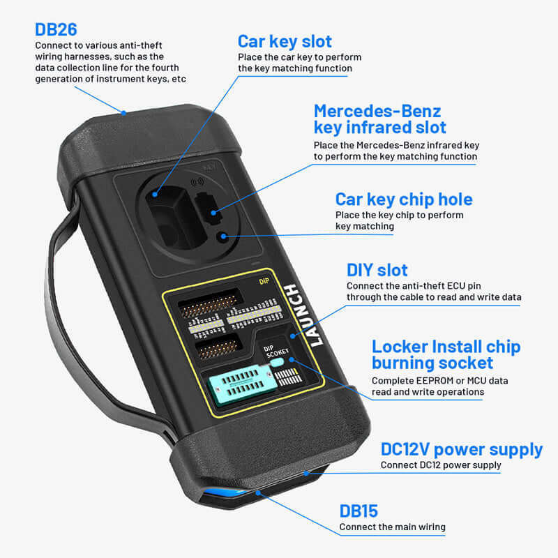 LAUNCH X431 X PROG 3 Car Key Programmer & Anti-Theft Device - Automotive Locksmith Tool for Key Fob Programming, ECU Coding, and Vehicle Security - Perfect for Locksmiths, Mechanics, and Car Owners