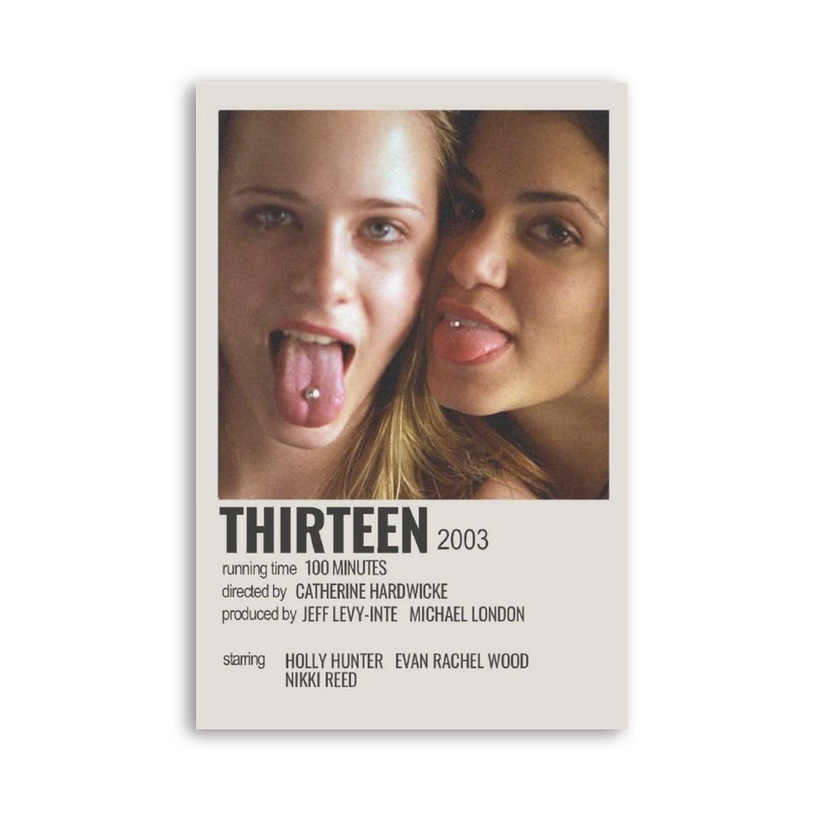 90s Minimalist Movie Posters - Thirteen Movie Canvas Art Print (12x18inch/30x45cm) Unframed Wall Decor for Bedroom, Office & Living Room - Vintage Aesthetic Gift for Movie Lovers & Home Decor Enthusiasts - Perfect for Movie Themed Rooms, Teen Gifts and Apartment Decorating