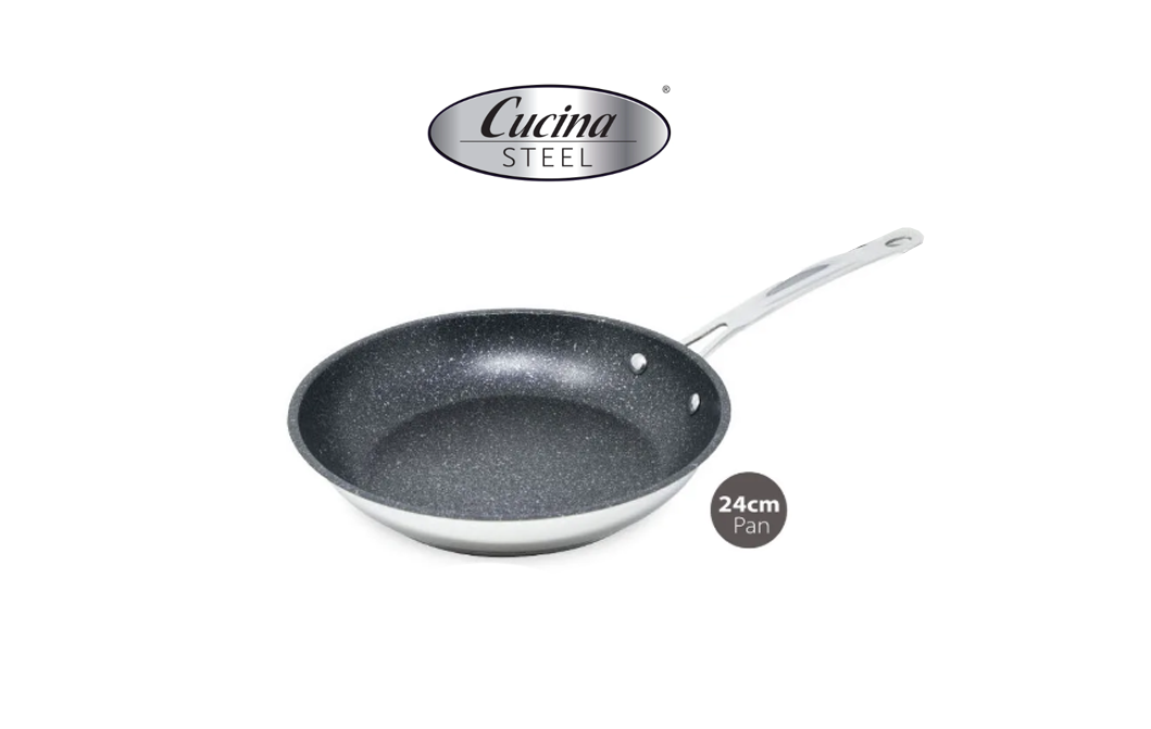 Premium Cucina Steel 4-Piece Nonstick Cookware Set - Pots and Pans for Frying, Boiling & Sauteing - Perfect for Home Kitchen Cooking & Professional Chefs