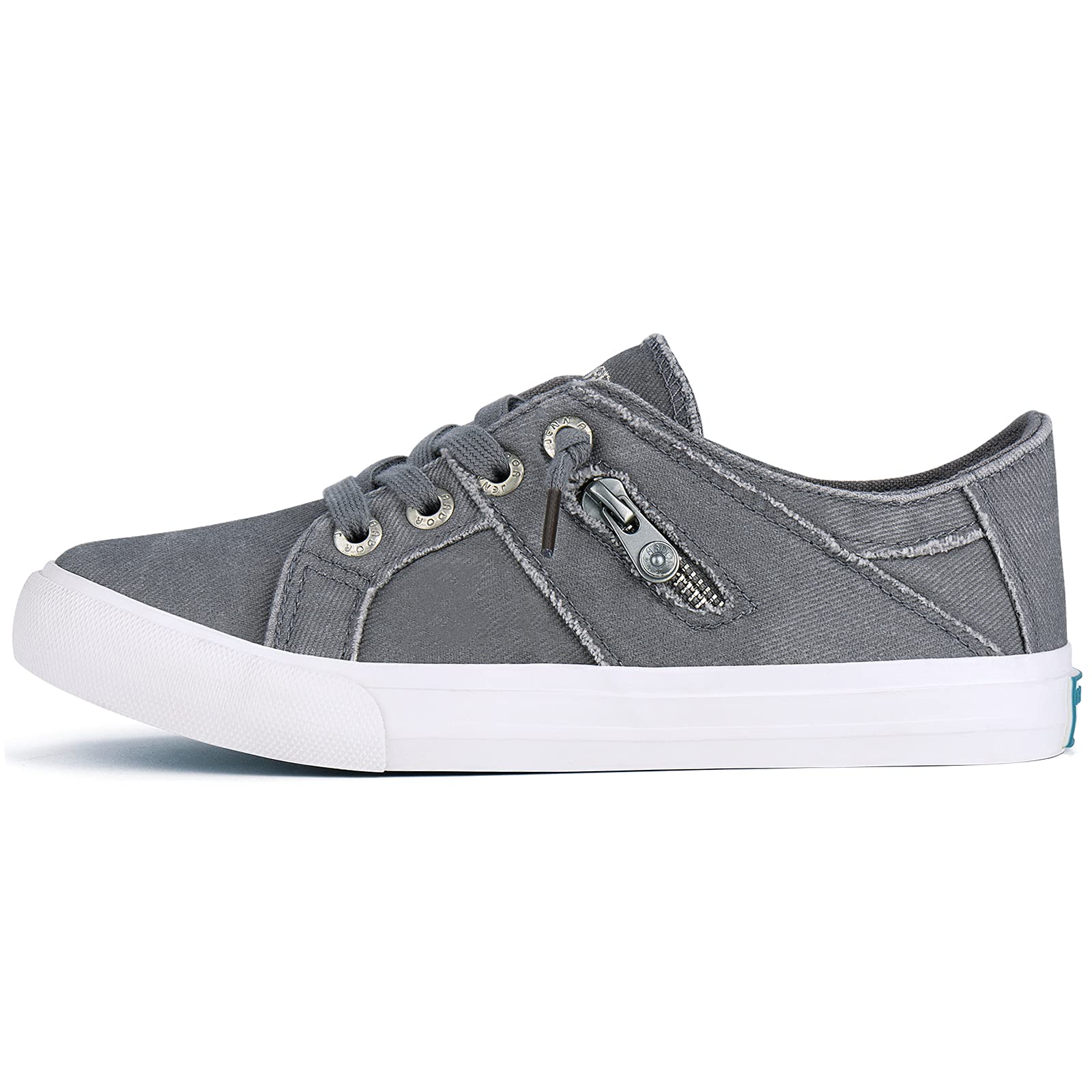 JENN ARDOR Women's Low Top Slip-On Sneakers - Breathable Canvas Walking & Running Shoes with Lace-Up Design | Perfect for Casual Wear, Gym Workouts & Daily Activities