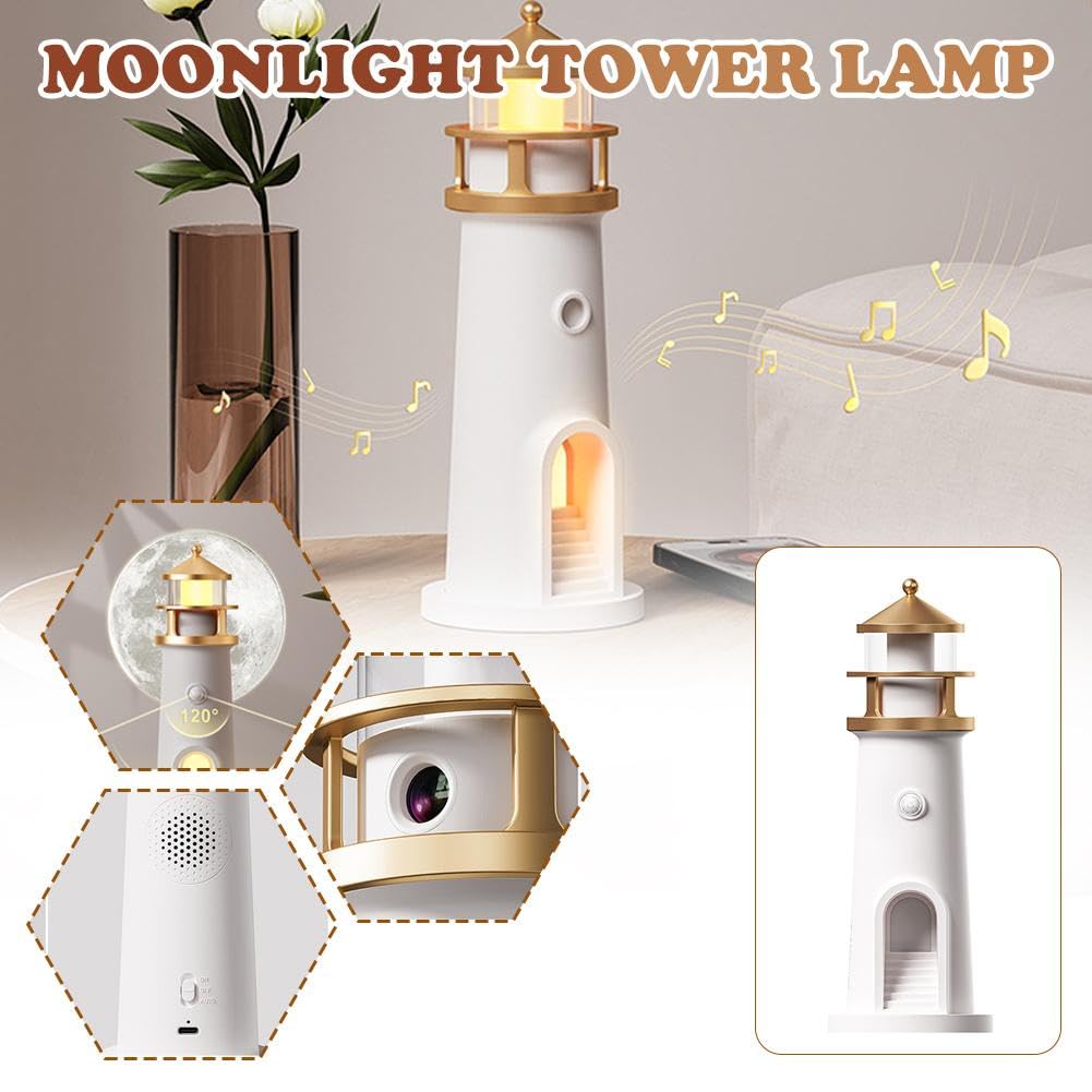 Moon Lamp Projector Night Light - 3D Moon Galaxy Projector with Music & Motion Sensor, Rechargeable LED Aesthetic Table Lamp for Bedroom, Nursery, Home Decor - Perfect Christmas & Birthday Gift for Women, Men, Kids