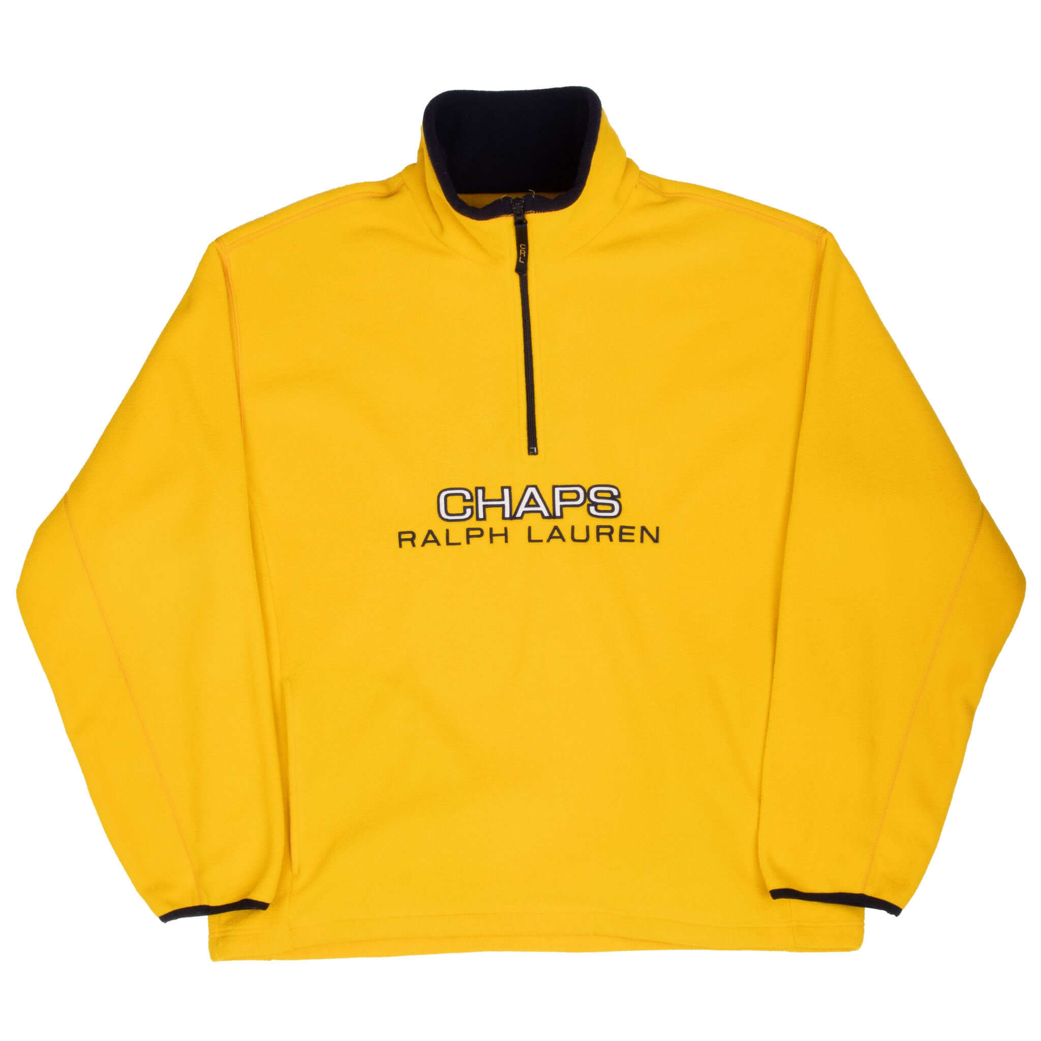 Vintage Ralph Lauren Chaps Yellow Fleece Pullover Jacket 1990s Medium - Cozy Retro Style for Casual Outings & Fall Layering