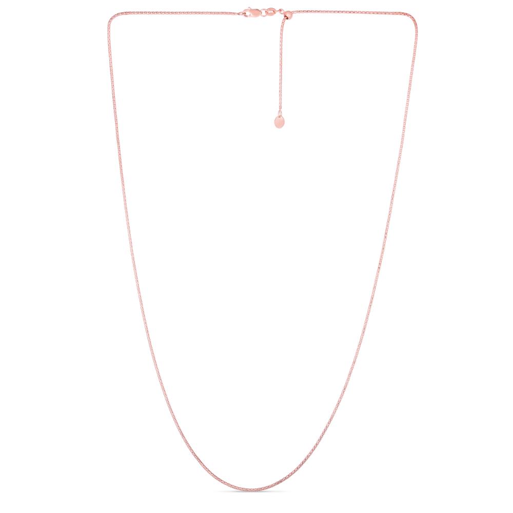 14K Gold 1.3mm Adjustable Popcorn Chain Necklace for Women - Dainty Layering Jewelry for Everyday Wear, Gift Giving & Special Occasions