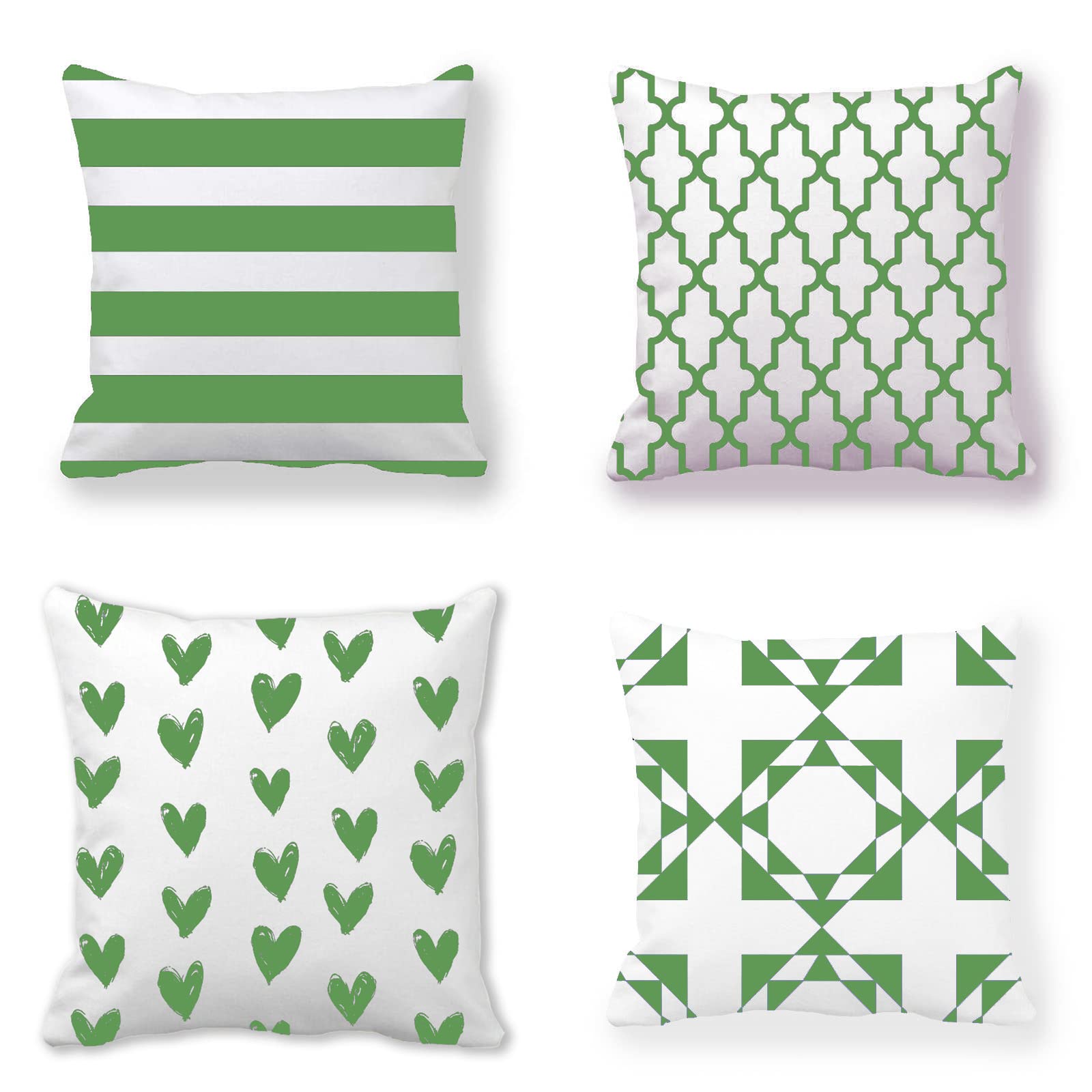 SCEEPME 18x18 Inch Decorative Throw Pillow Inserts - Set of 4 White Geometric Abstract Couch Pillows for Living Room, Bedroom & Car - Soft Home Decor Accent Pillows for Sofa, Chair and Dorm Room (Orange)